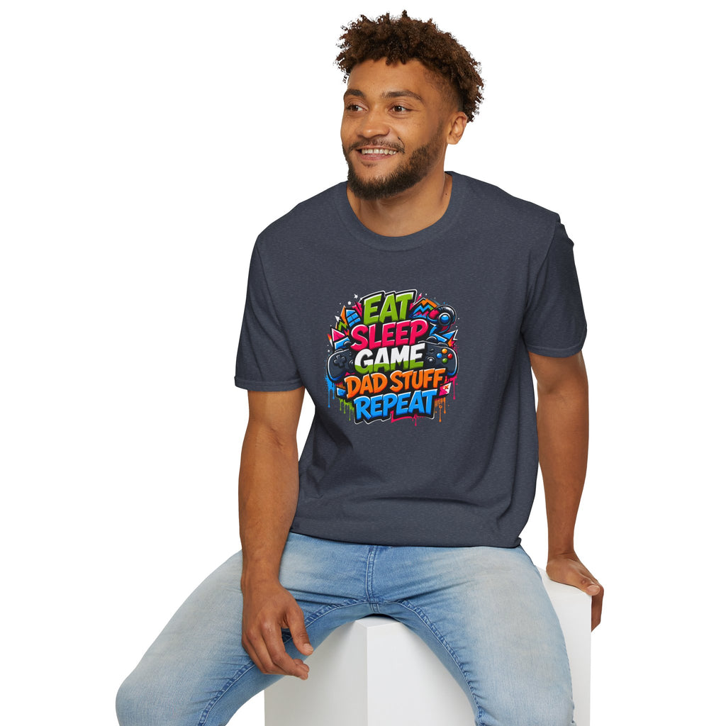 Eat Sleep Game Dad Stuff Repeat T-Shirt