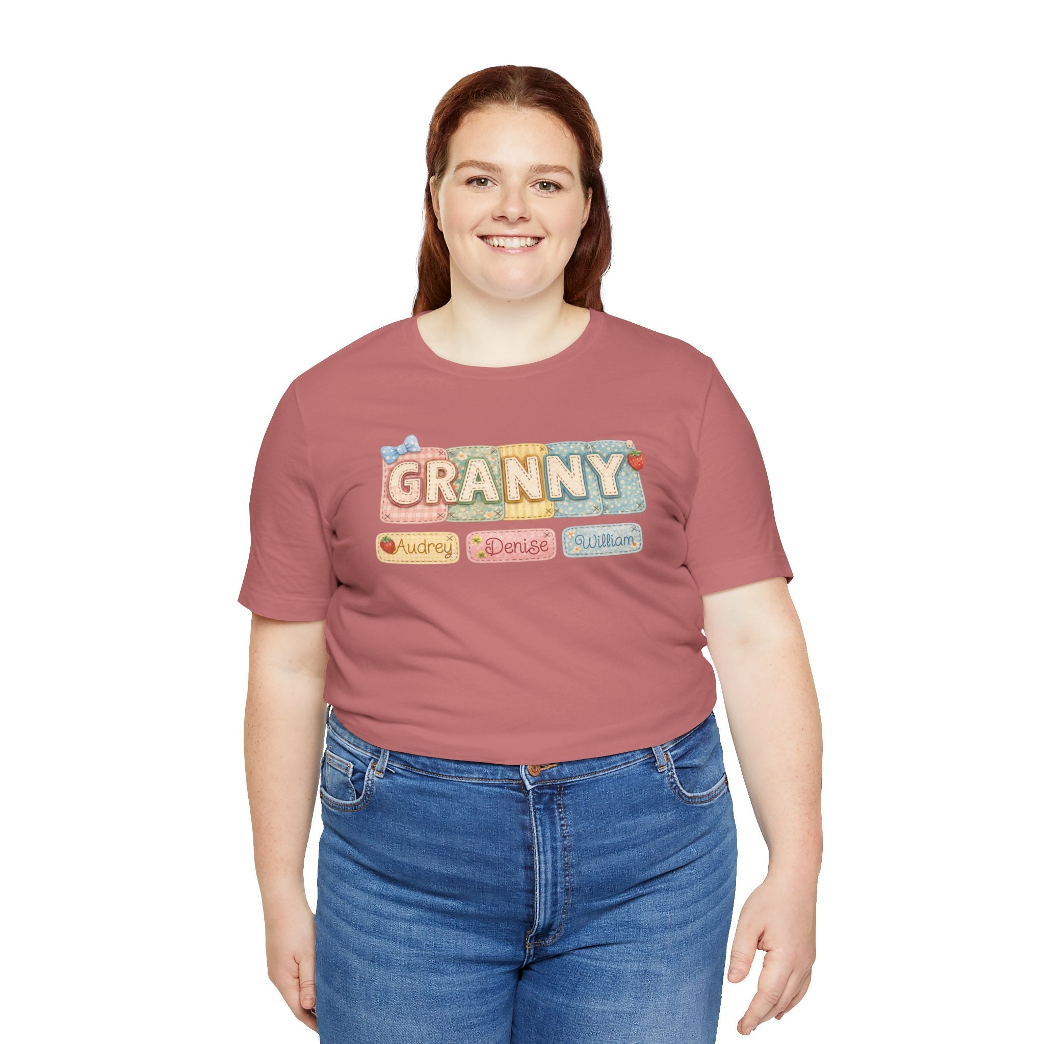 Granny Retro Nameplate T‑Shirt — Personalized Grandma Tee