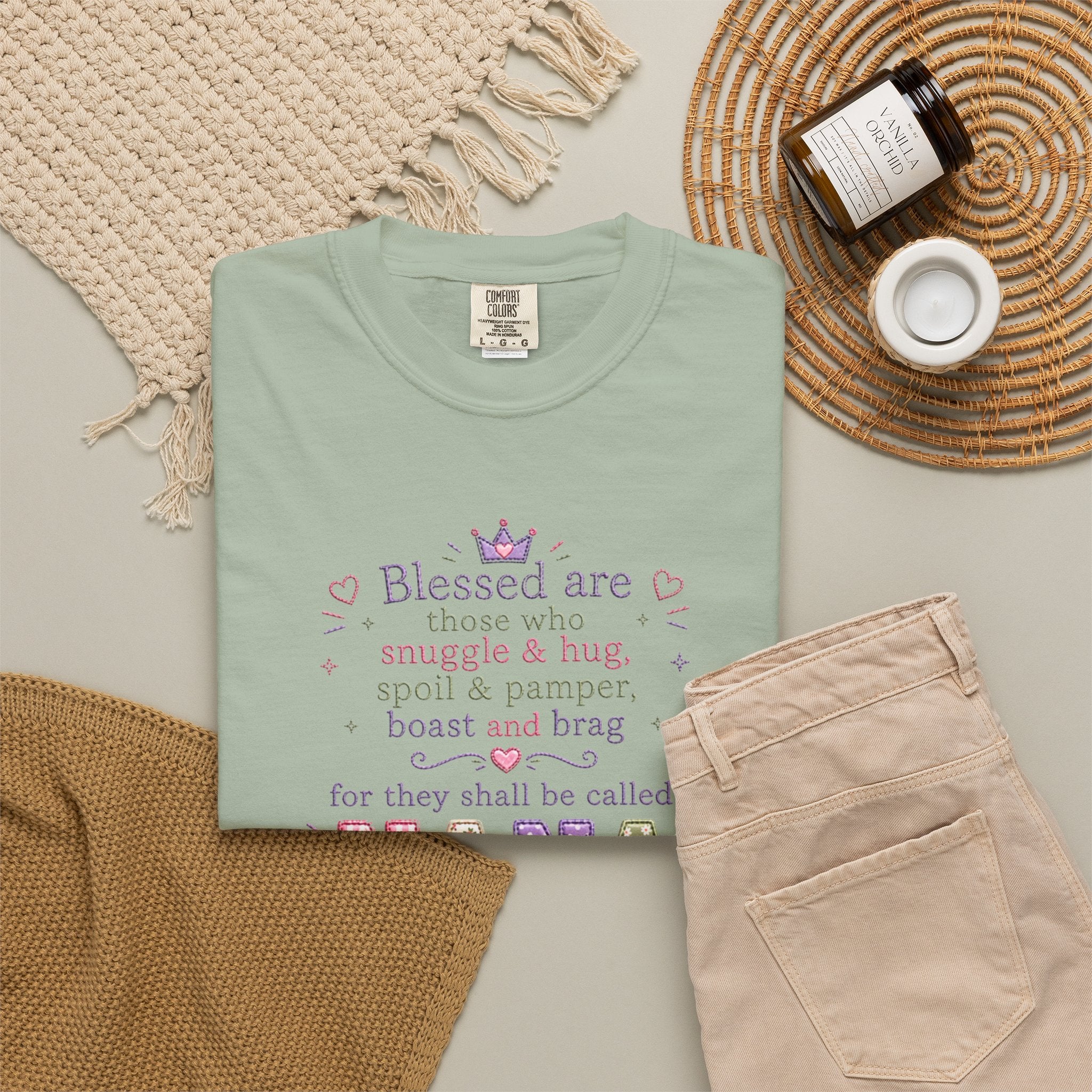 Nana Blessings T-Shirt — "Blessed are those who snuggle & pamper..." Grandmother Gift
