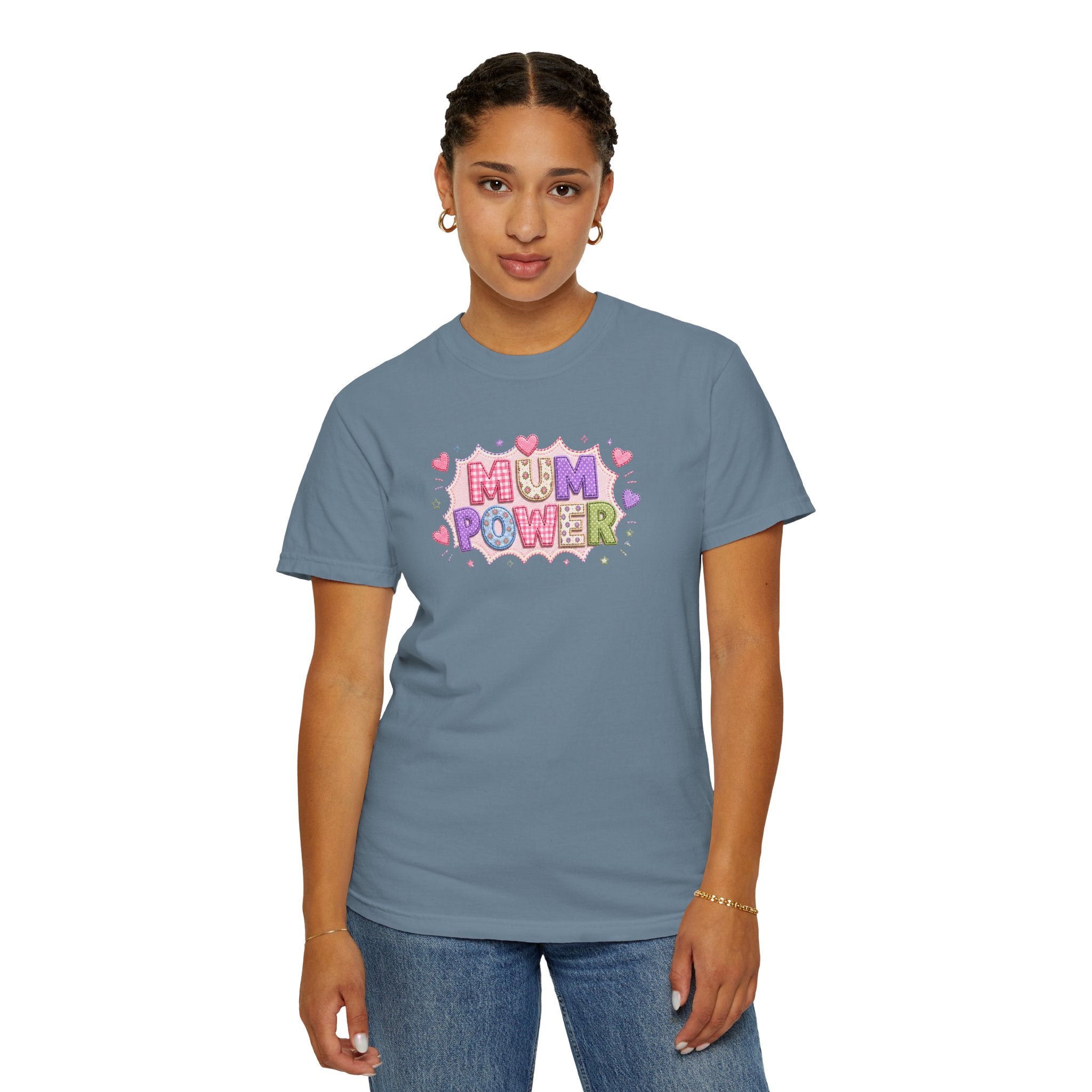 Mum Power T-Shirt — Cute Pink Heart Mothers Day Tee