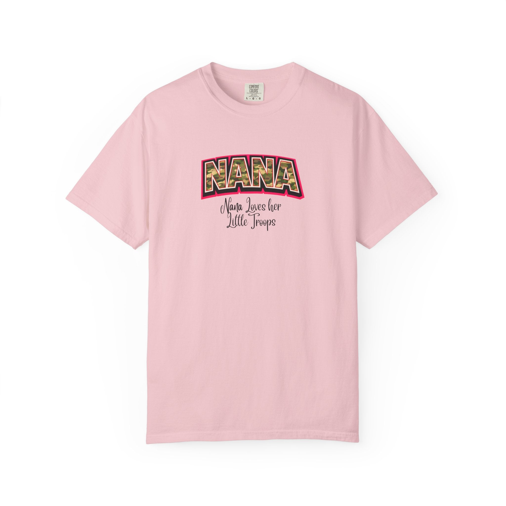 Nana Leopard Print T-Shirt — "Nana (who loves her little troops)" Grandma Gift