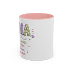 Floral Nana Accent Coffee Mug — Pink Interior 11/15oz