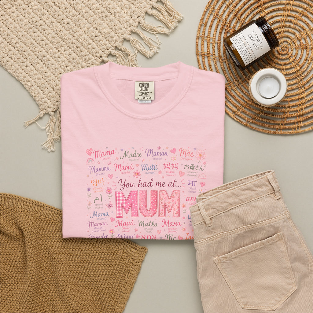 Mum Heartbeat T-Shirt — 'You Had Me at MUM' Floral Mother's Day Tee