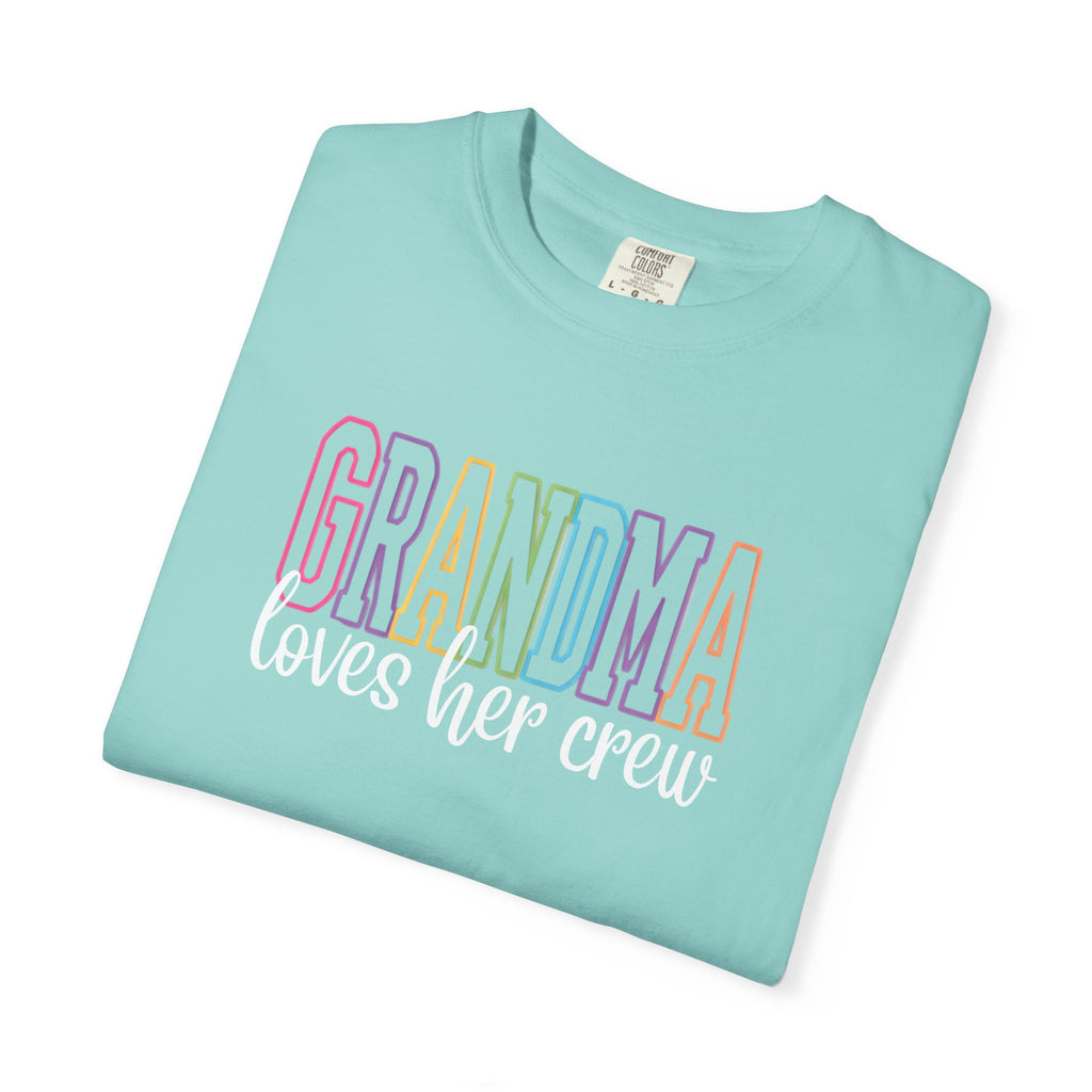 Grandma Loves Her Crew T-Shirt — Pastel Rainbow Grandma Gift