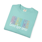Grandma Loves Her Crew T-Shirt — Pastel Rainbow Grandma Gift