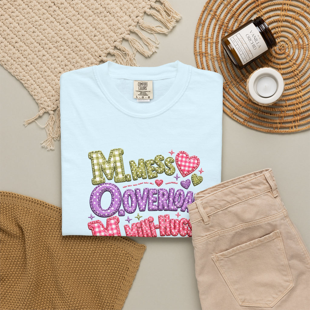 T‑Shirt — "Moms Overload Mini-Hugs" Cute Colorful Graphic Tee