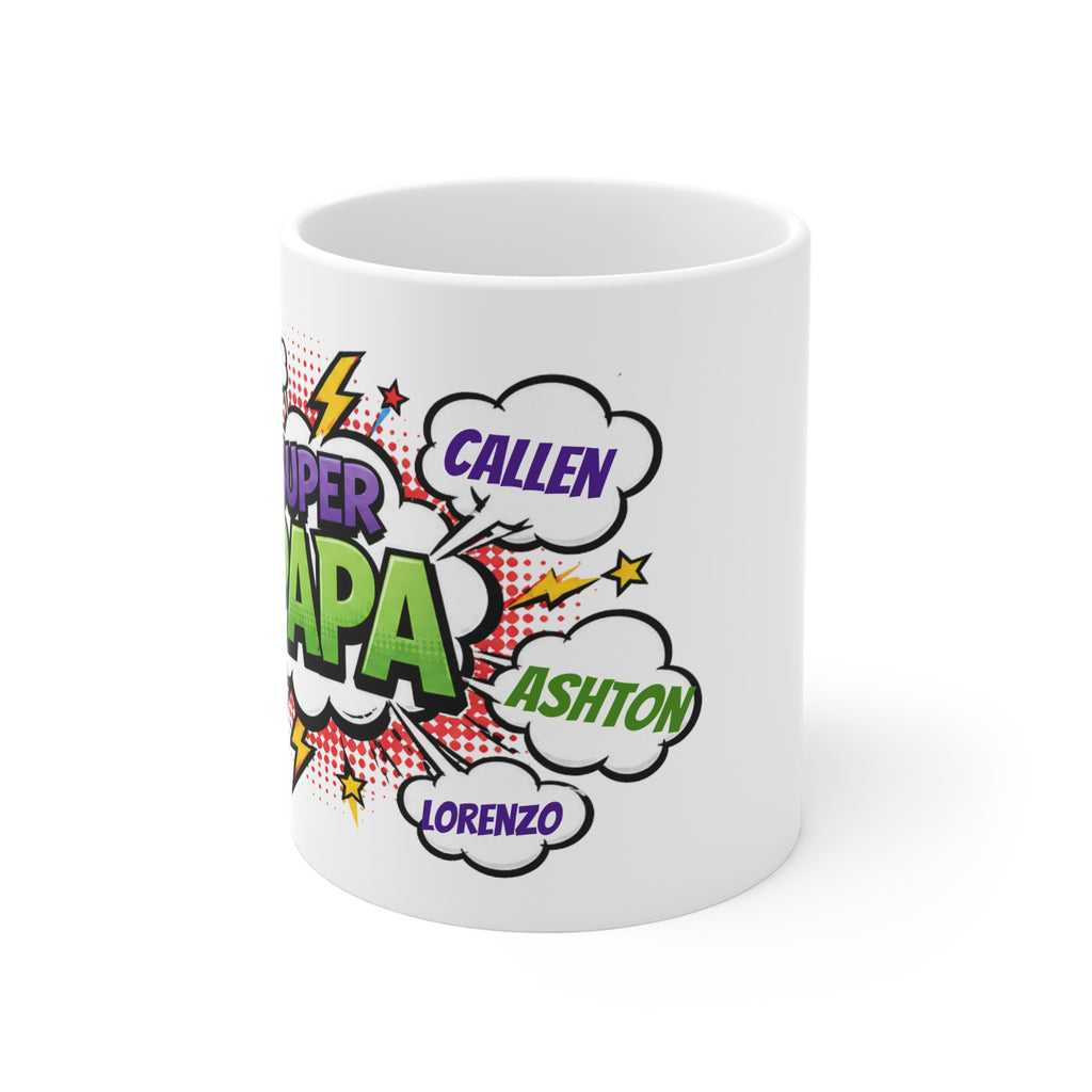 Super Papa Comic Name Mug — Personalized Father[0m