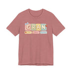 Gran Retro Patch Tee — Personalized 'Gran' Name Blocks Short Sleeve Shirt