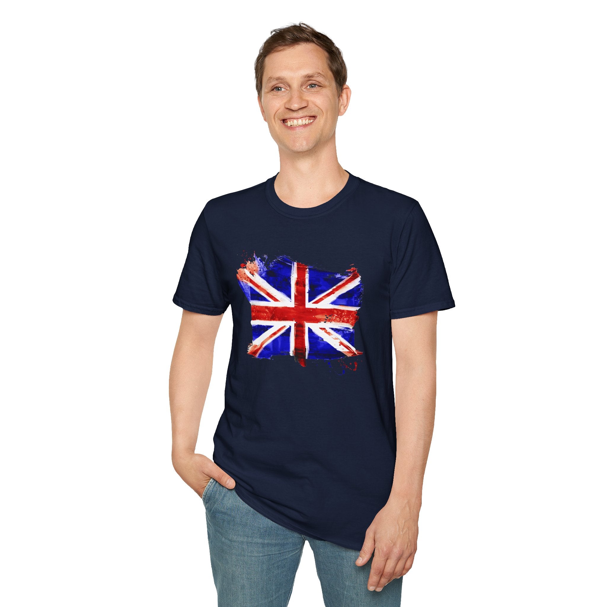 Union Jack Paint Brush UK Flag T-Shirt — British Pride Graphic Tee