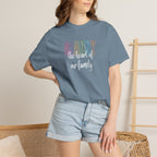 Grandma T-Shirt — "Grandma the Heart of Our Family" Pastel Comfort Tee