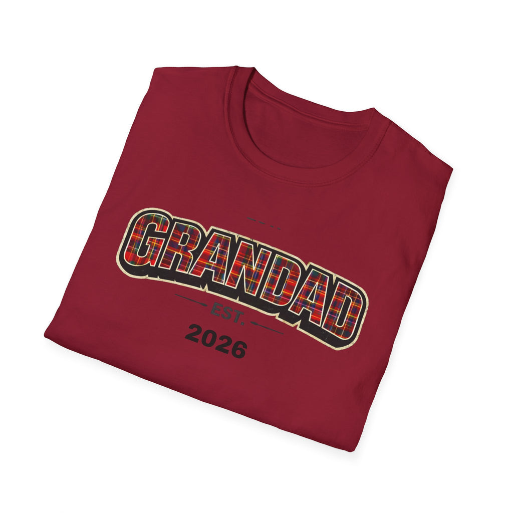 Grandad Est. 2026 T-Shirt — Plaid Grandpa Gift Tee