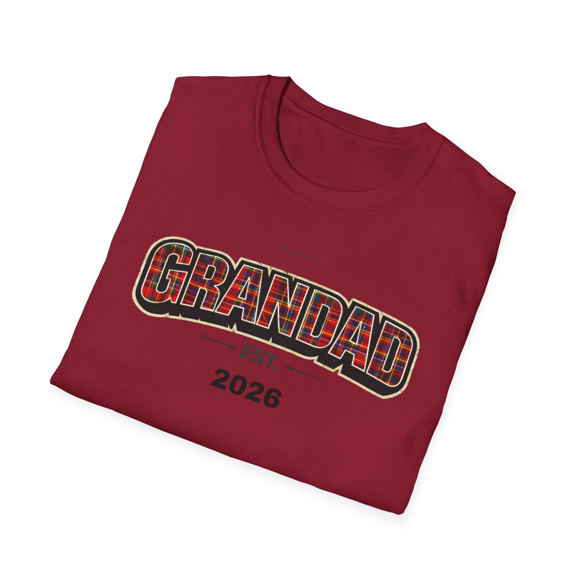 Grandad Est. 2026 T-Shirt — Plaid Grandpa Gift Tee