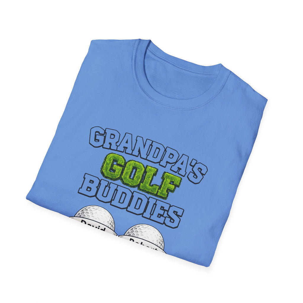 Grandpa’s Golf Buddies T-Shirt — Personalized Names on Golf Balls