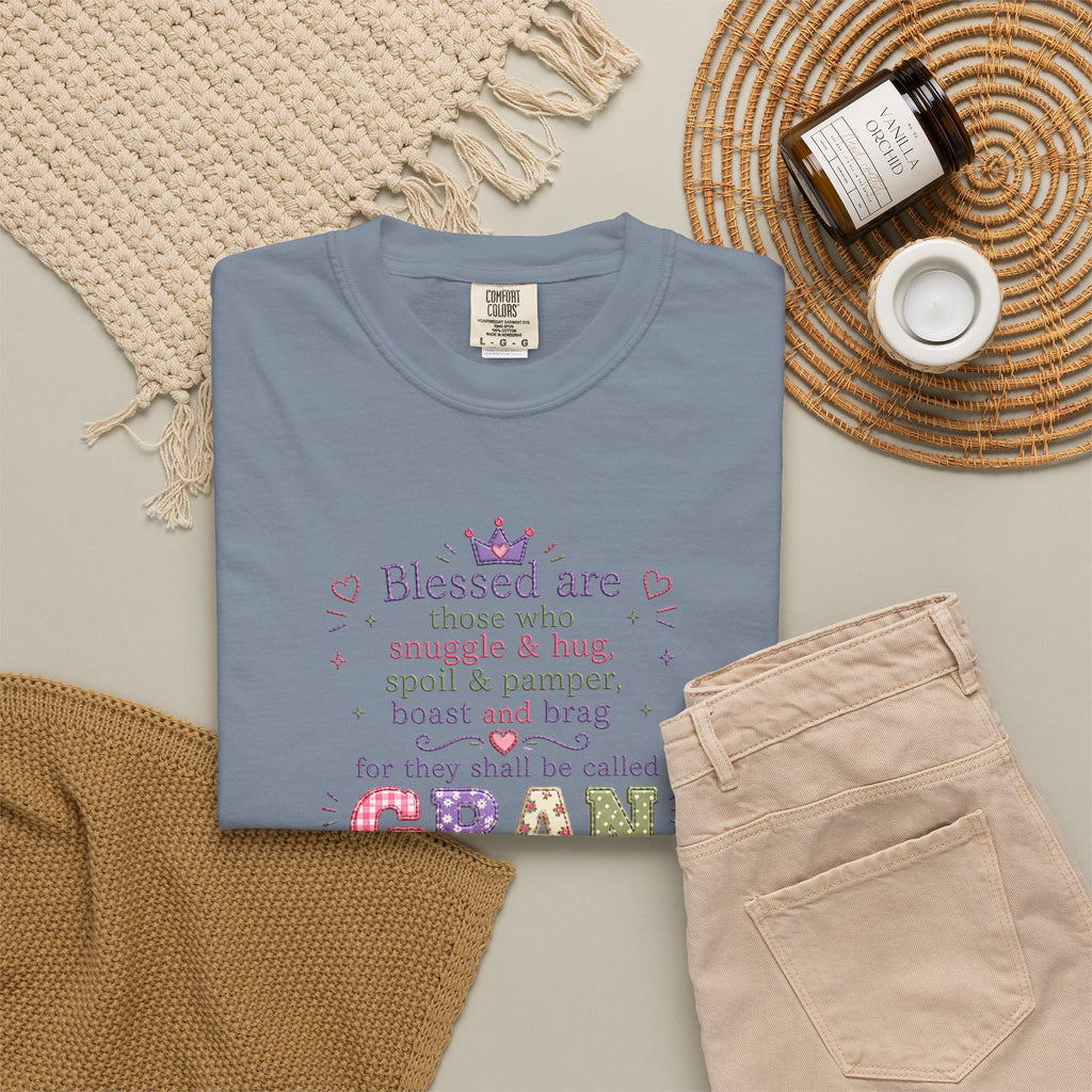 Gran Blessings T-Shirt — "Blessed are those who snuggle & hug... called GRAN"