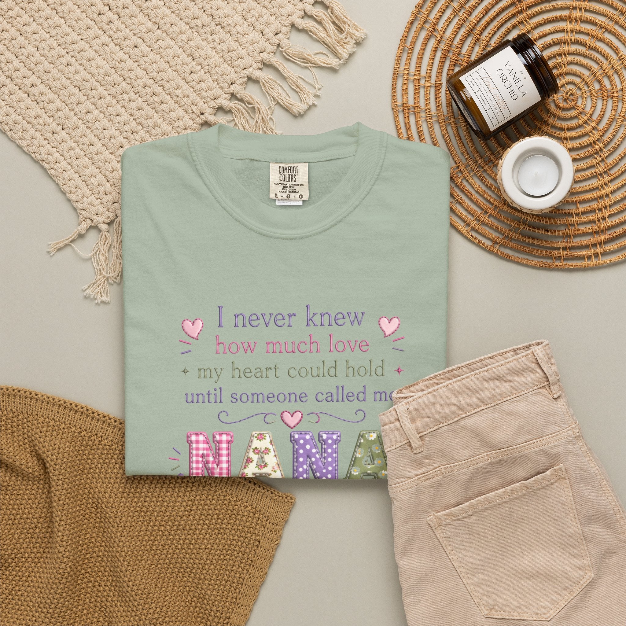Nana T-Shirt — "I Never Knew How Much Love My Heart Could Hold Until Someone Called Me Nana" — Floral Grandma Gift