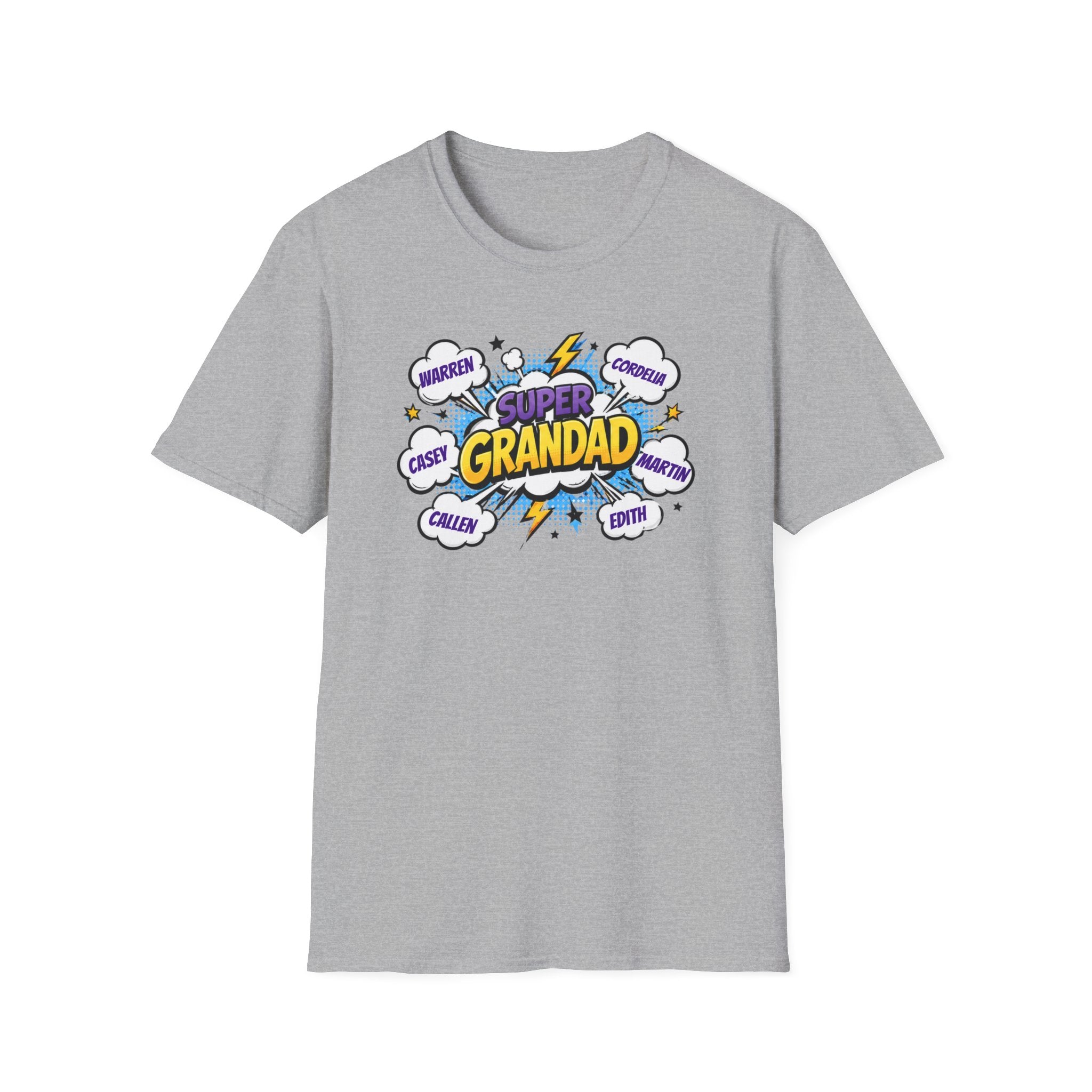 Super Grandad Comic-Style T‑Shirt — "Super Grandad" Graphic Tee, Father's Day & Grandparents Gift