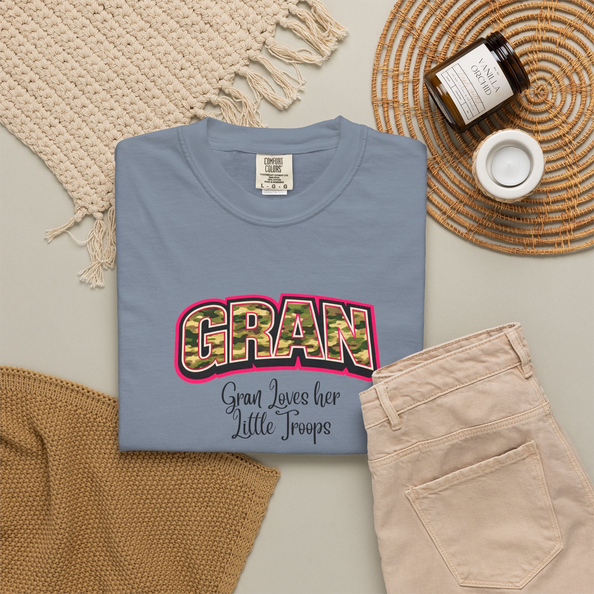 Gran Floral Graphic T-Shirt — "Gran Loves Her Little Troops" Gift Tee
