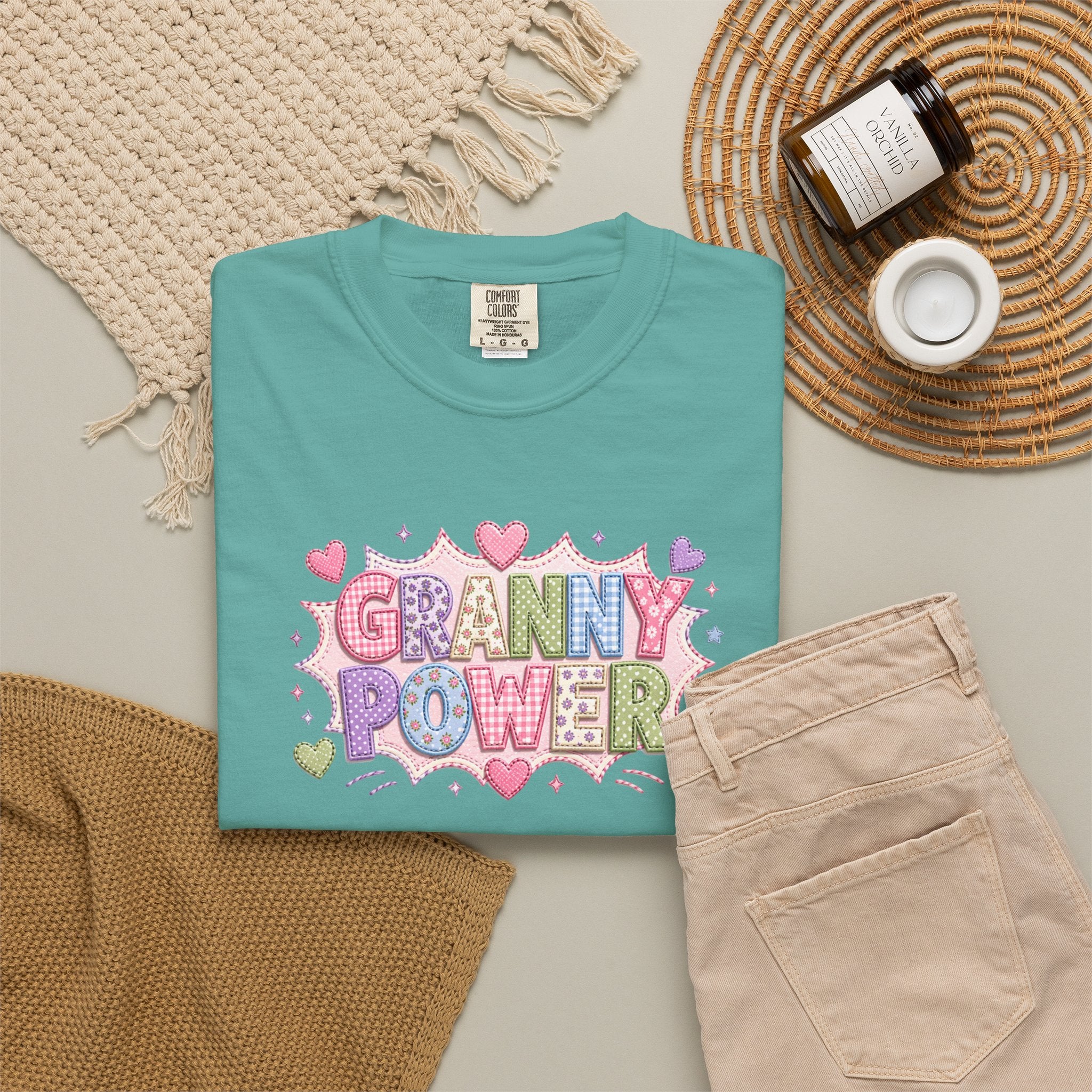 Granny Power T-Shirt — Retro Heart Graphic Tee for Grandmas