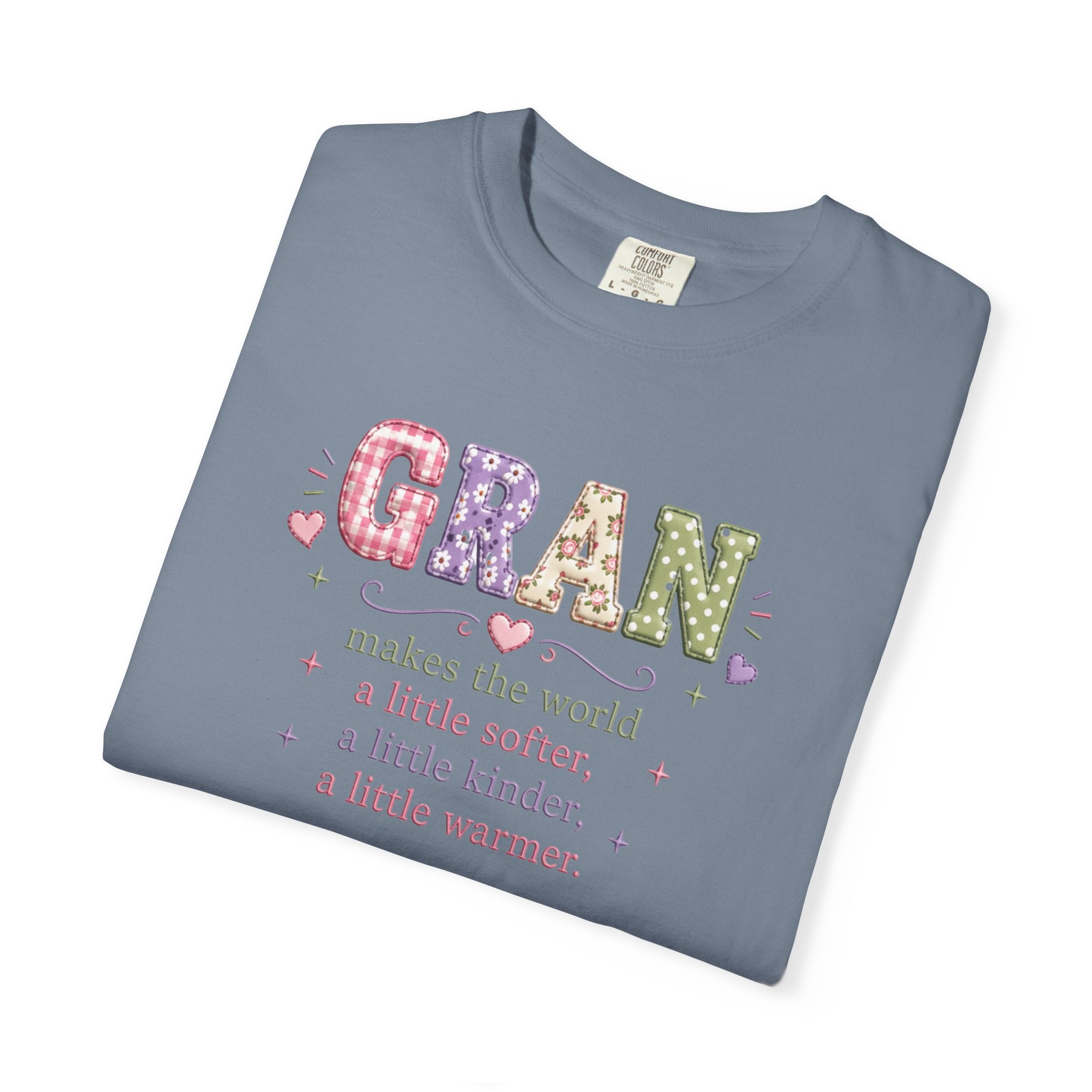 Gran Makes the World Softer T-Shirt – Gift for Grandma, Floral Vintage Lettering