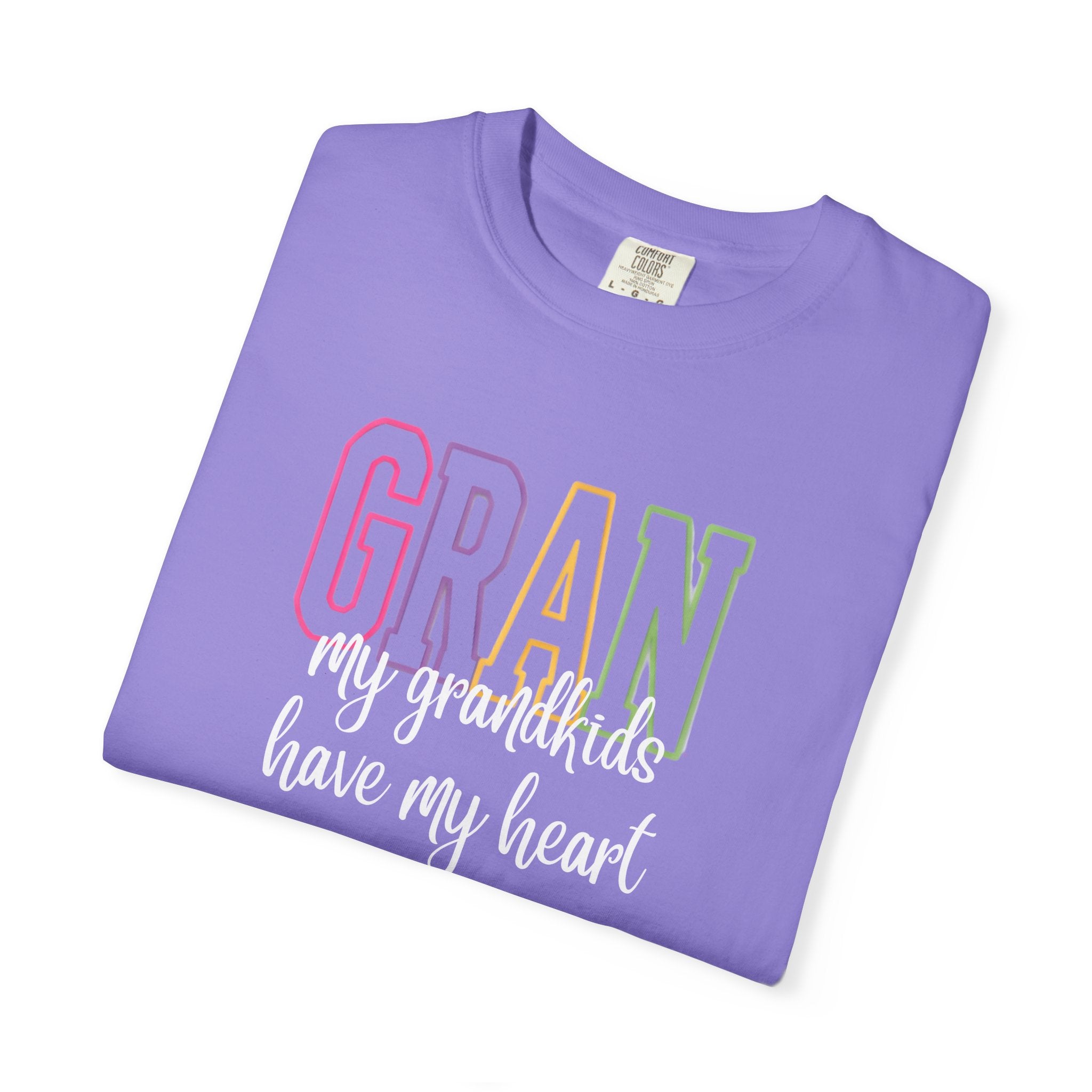 T-Shirt — "Gran my grandkids have my heart" Pastel Graphic Grandma Tee