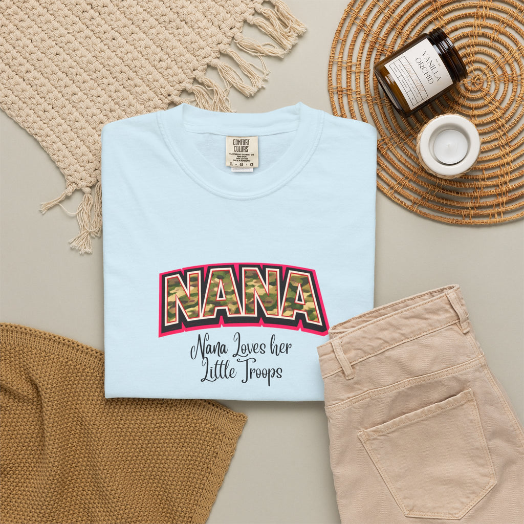 Nana Leopard Print T-Shirt — "Nana (who loves her little troops)" Grandma Gift