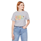Gran Retro Patch Tee — Personalized 'Gran' Name Blocks Short Sleeve Shirt