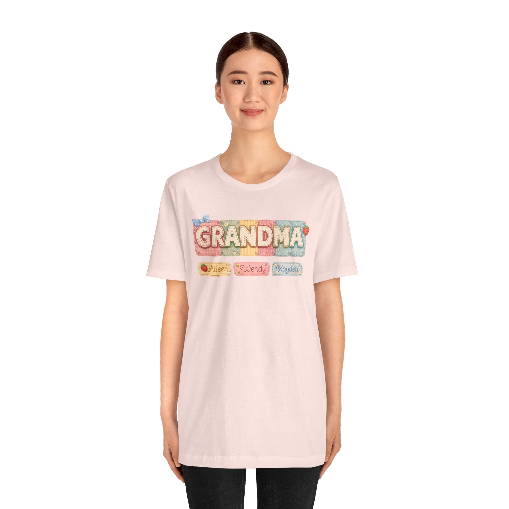 Grandma Floral Retro Tee — "Grandma" Names Design (Aileen • Wendy • Peyton)