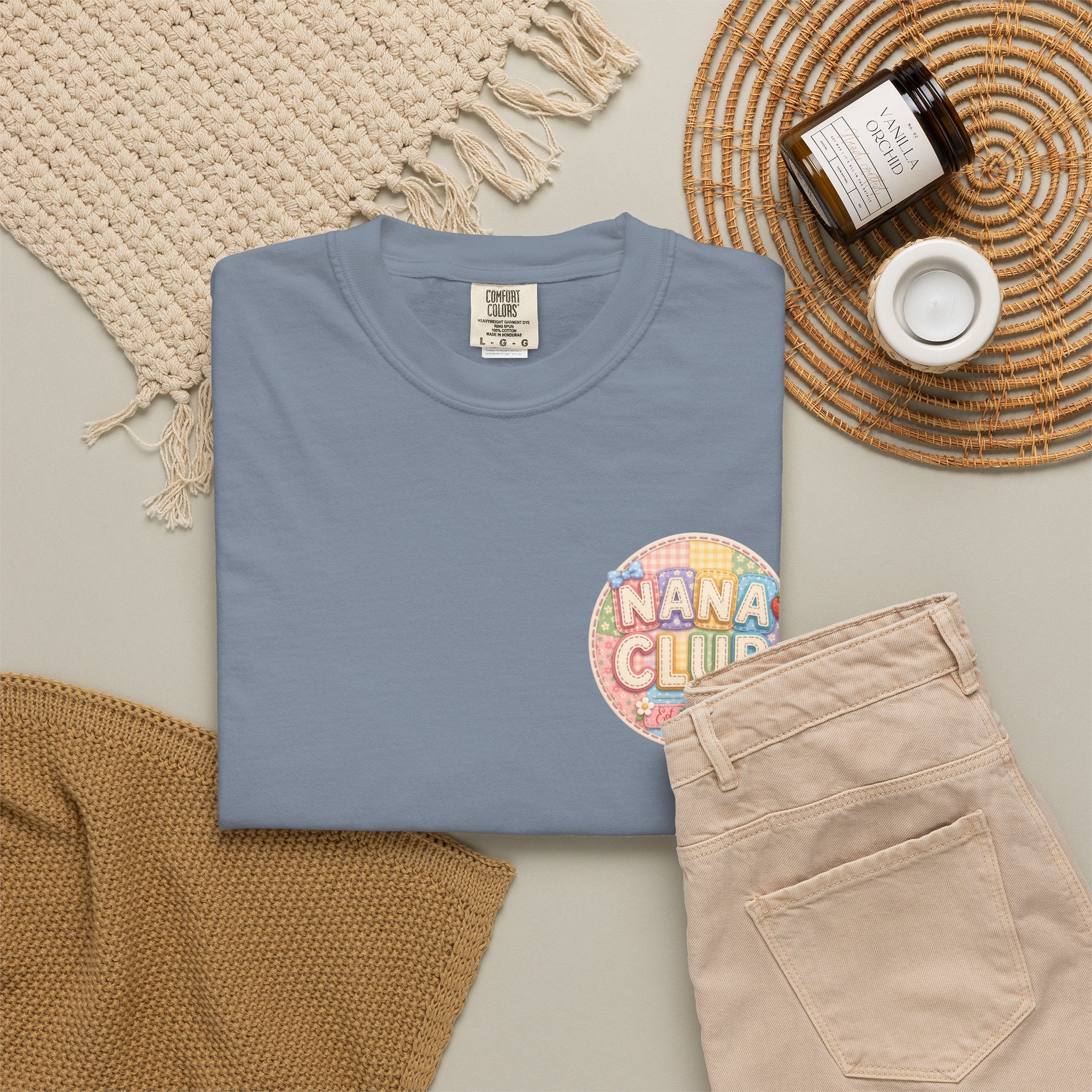 Nana Club T-Shirt — Retro Rainbow Badge Graphic