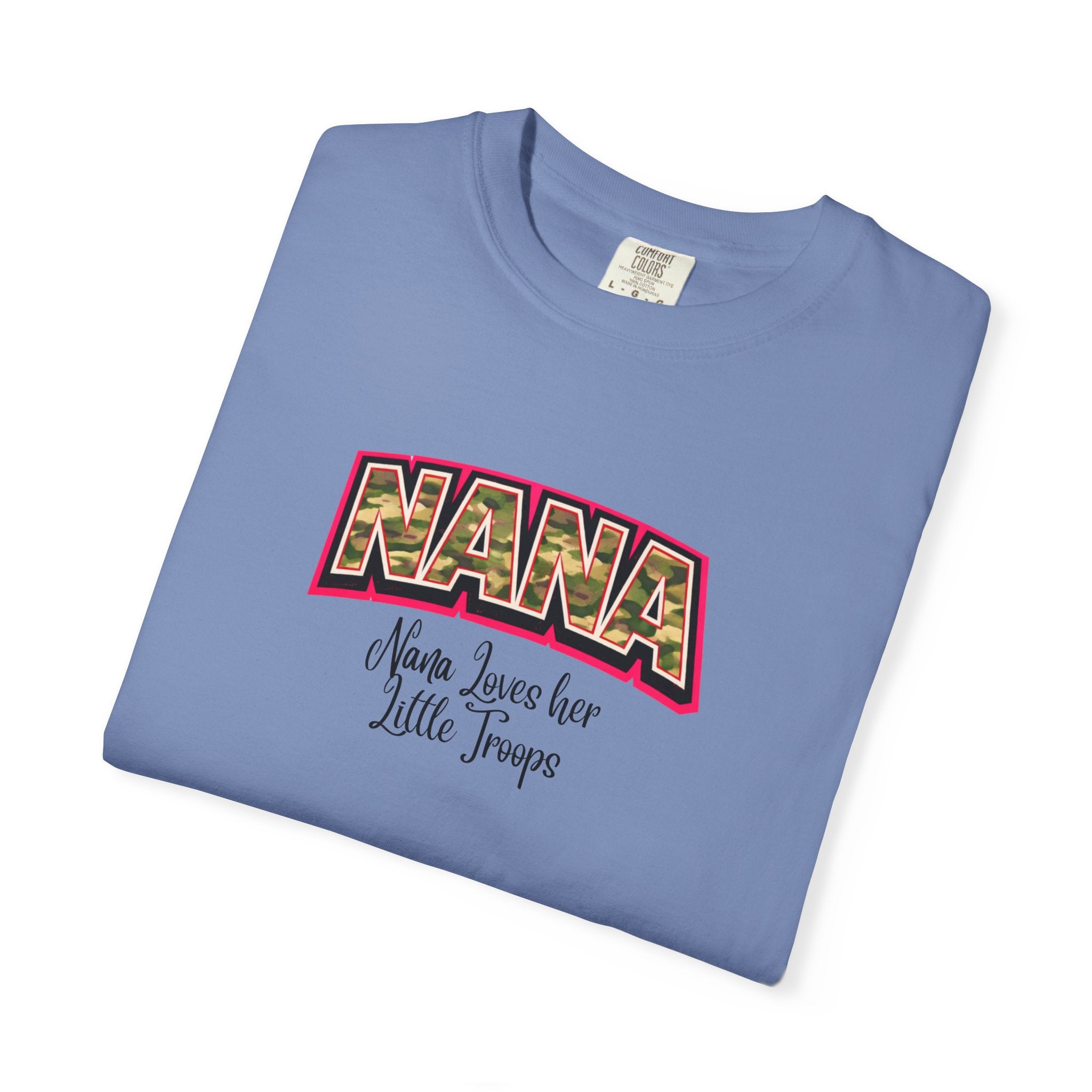 Nana Leopard Print T-Shirt — "Nana (who loves her little troops)" Grandma Gift