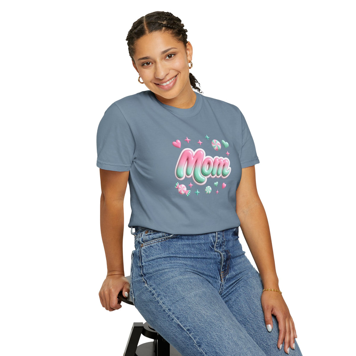 Mom Pastel Candy Script T-Shirt