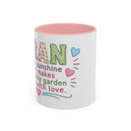 Accent Coffee Mug — "Gran: Is The Sunshine" Embroidered Heart Design (11/15oz)