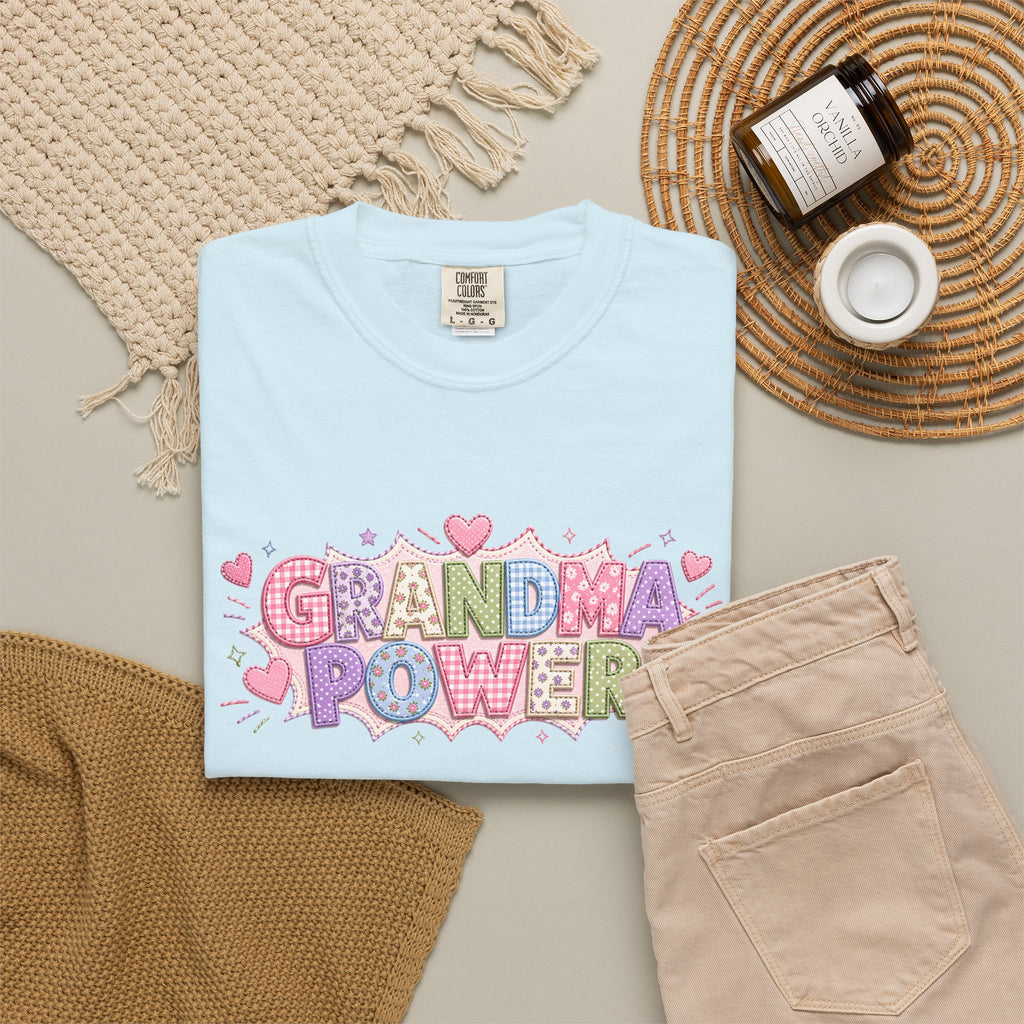 Grandma Power T-Shirt — Cute Heart Graphic Tee for Grandmothers