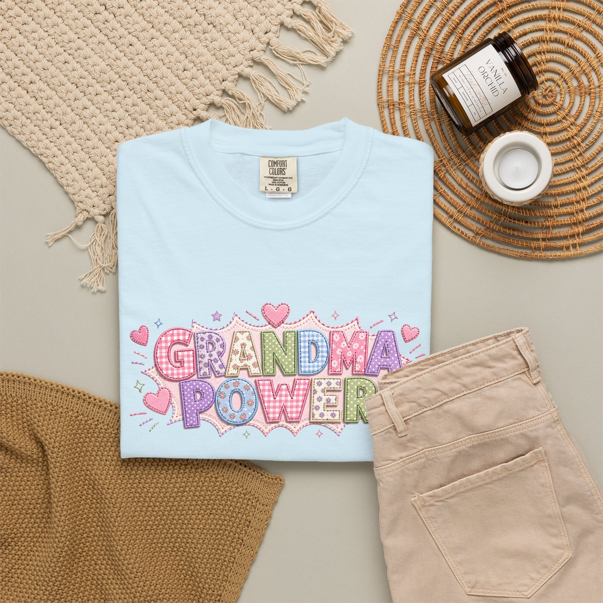 Grandma Power T-Shirt — Cute Heart Graphic Tee for Grandmothers