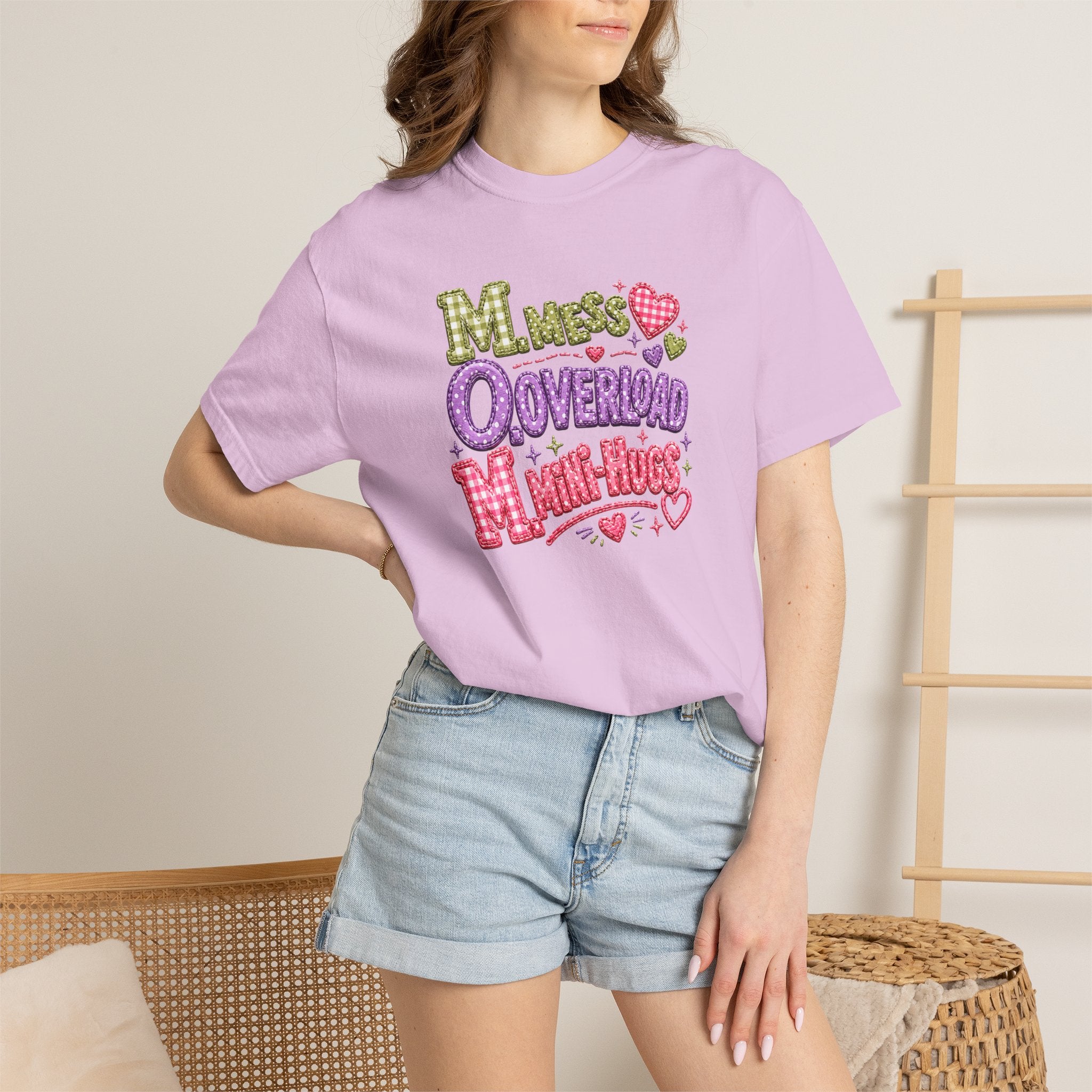 T‑Shirt — "Moms Overload Mini-Hugs" Cute Colorful Graphic Tee