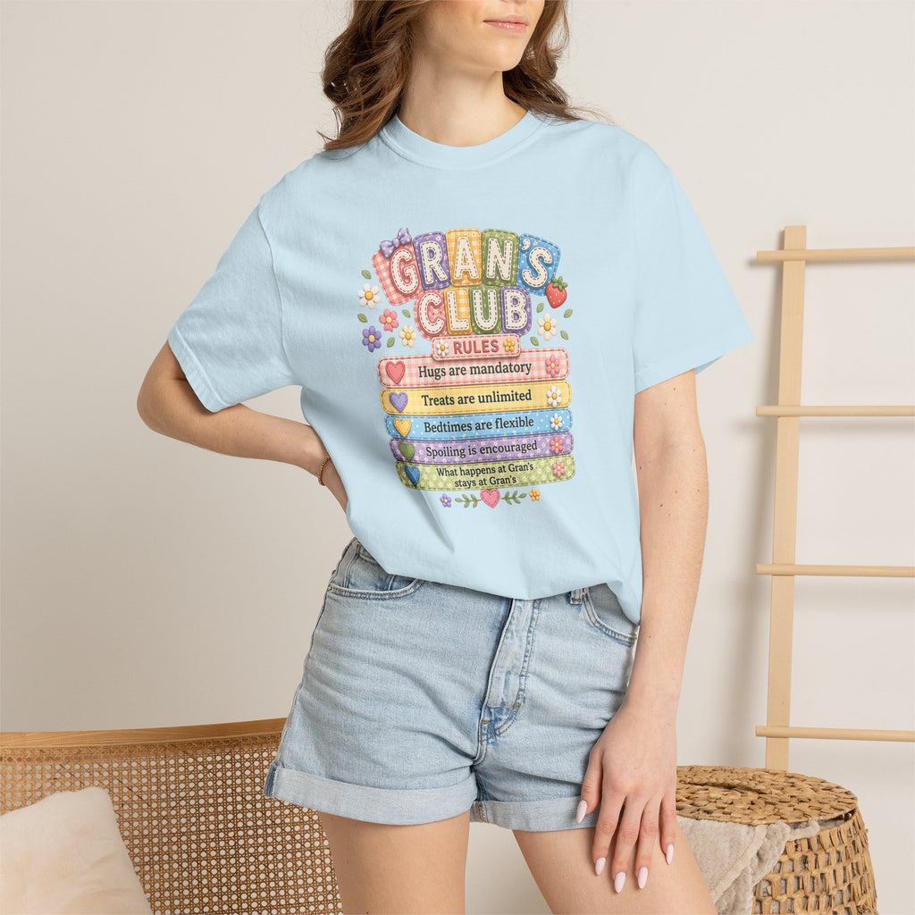Grans Club Rules T-Shirt — Cute Floral Grandma Shirt, Funny Grandmother Gift for Mother's Day