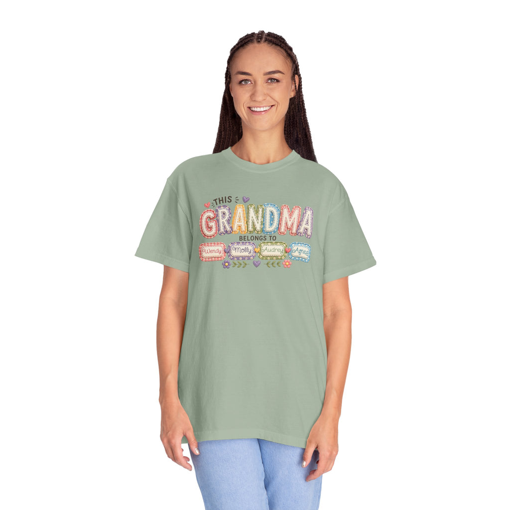 Grandma Belongs To Cute Pastel Family Names T-Shirt
