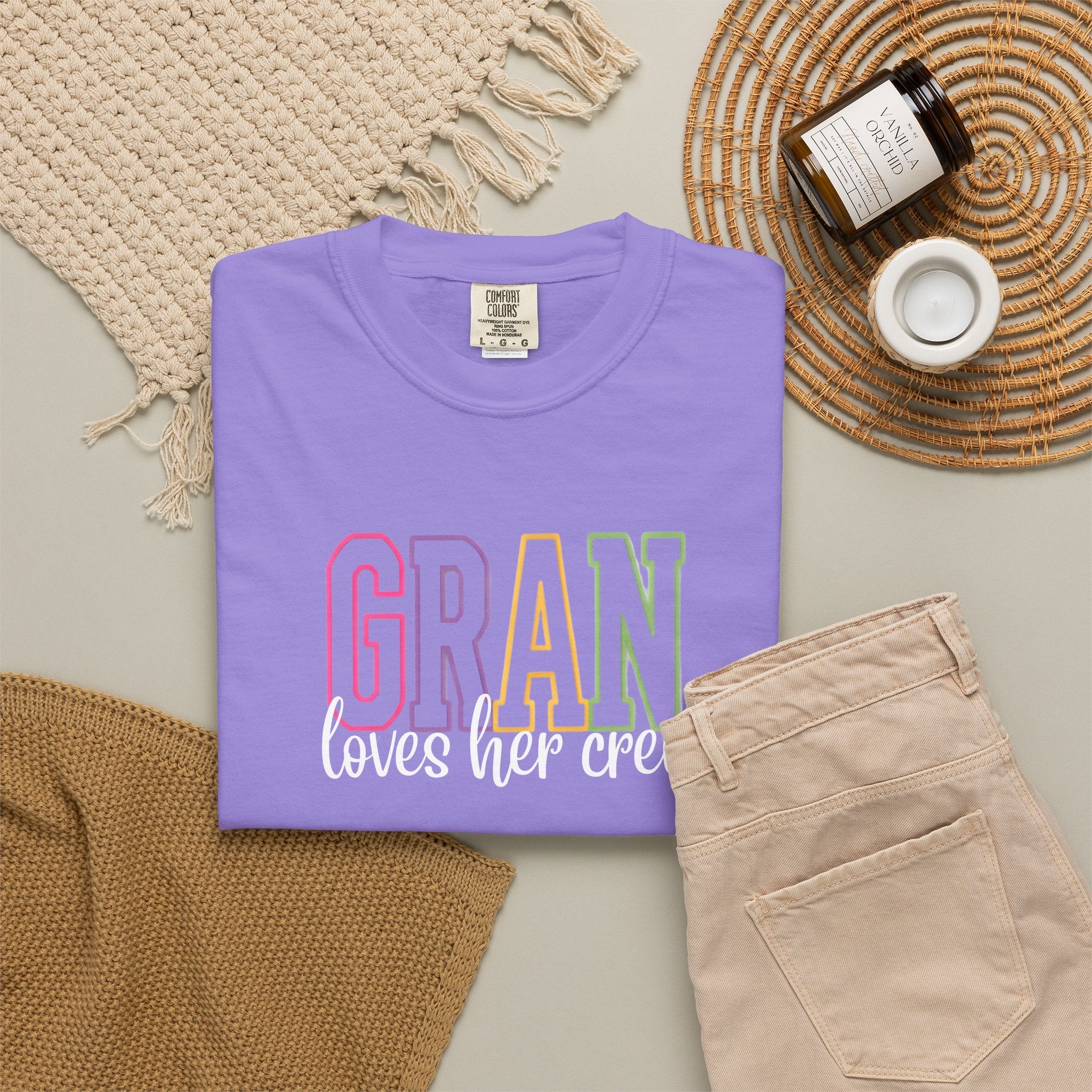 T-Shirt — "Gran Loves Her Crew" Pastel Grandma Tee