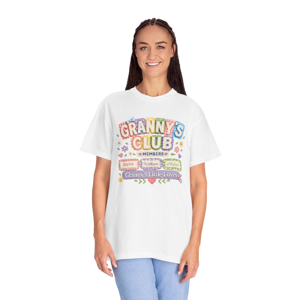 Granny's Club T-Shirt — Personalized Grandma Member Floral Tee