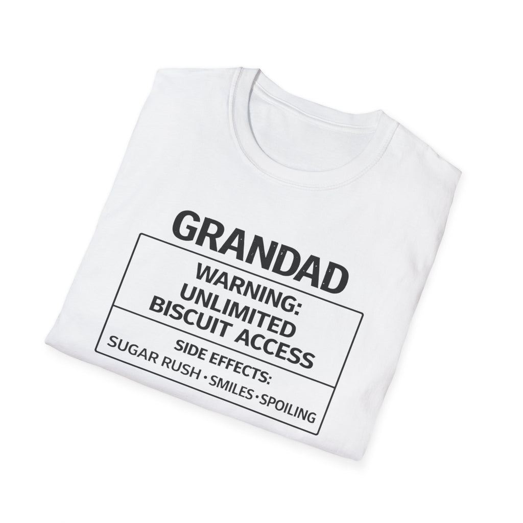 Grandad Warning T-Shirt – "Unlimited Biscuit Access" Funny Grandpa Gift