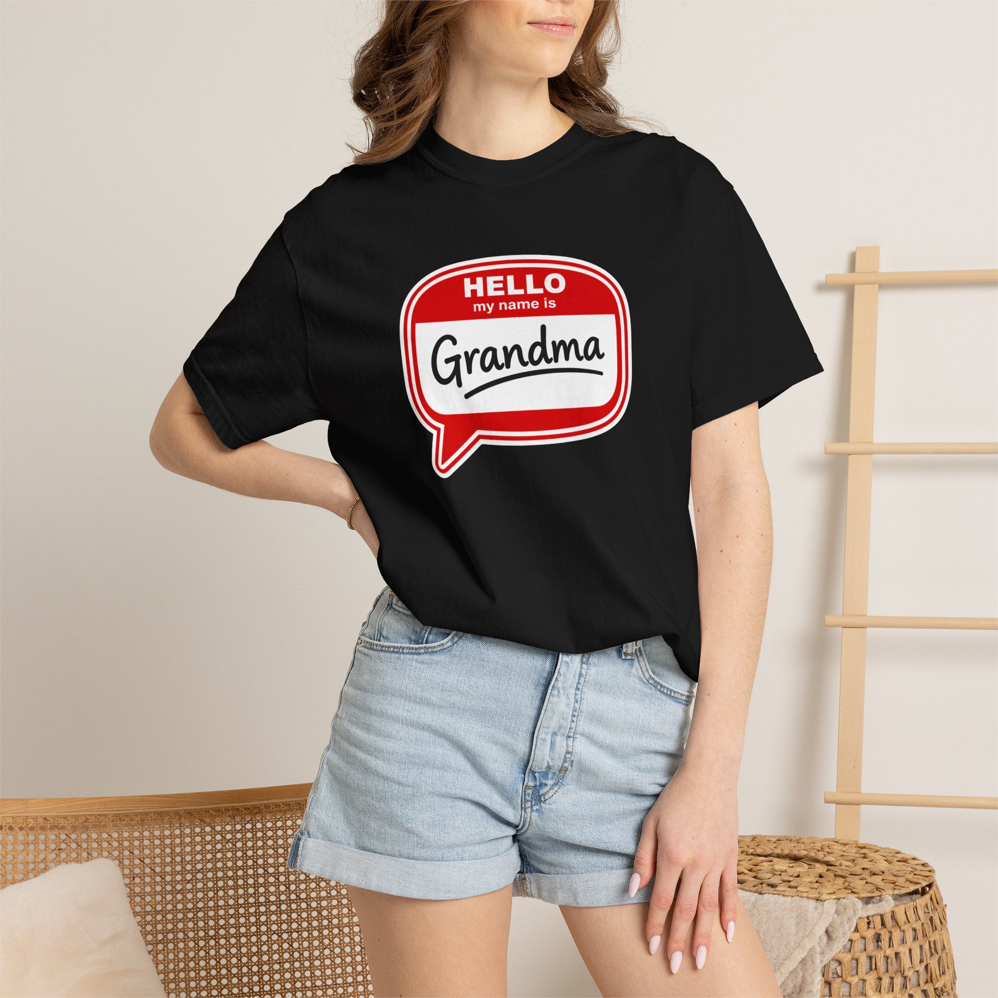 Hello My Name Is Grandma T-Shirt — Funny Grandma Name Tag Tee