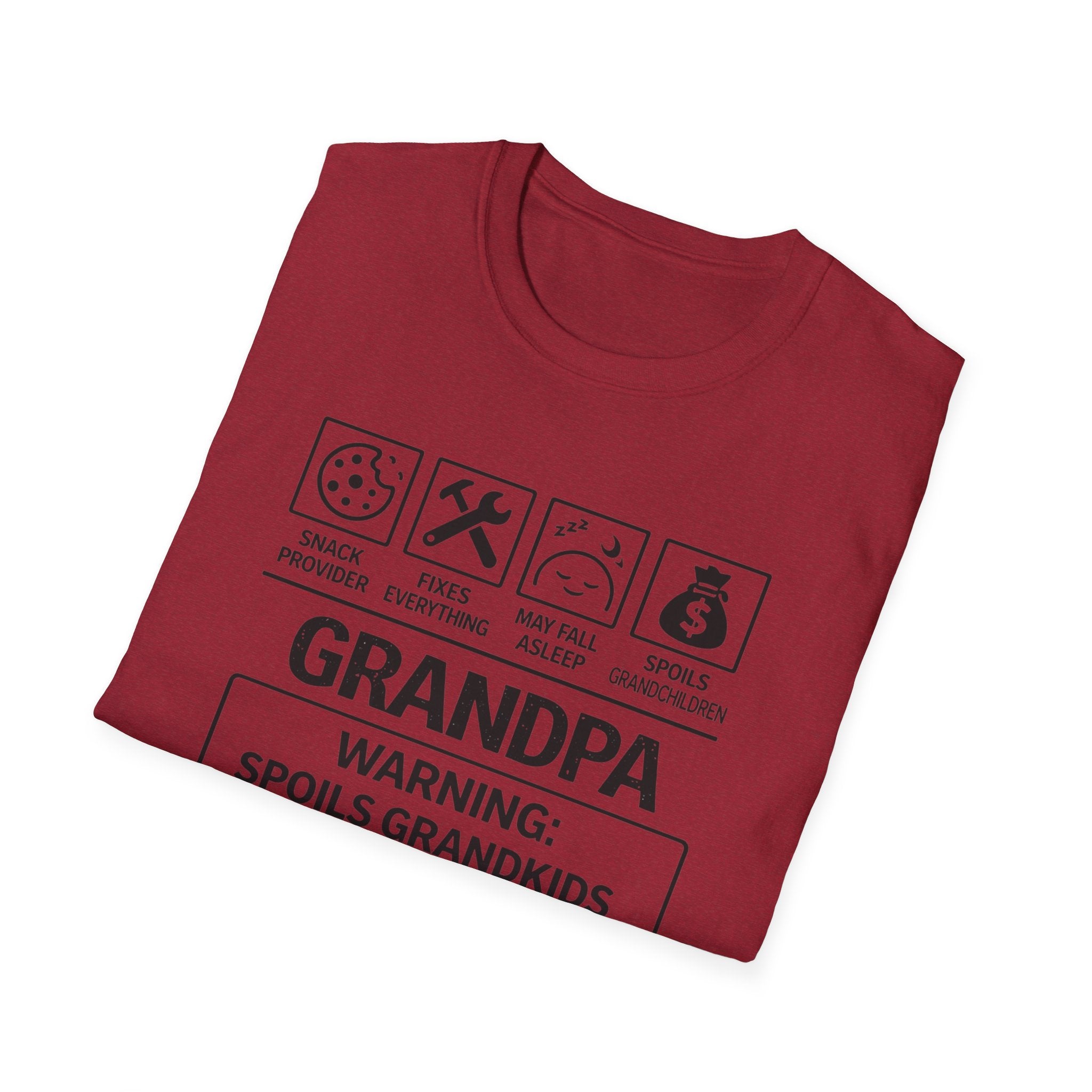 Grandpa Warning T-Shirt — "Spoils Grandkids & Hands Out Biscuits" Funny Grandpa Gift