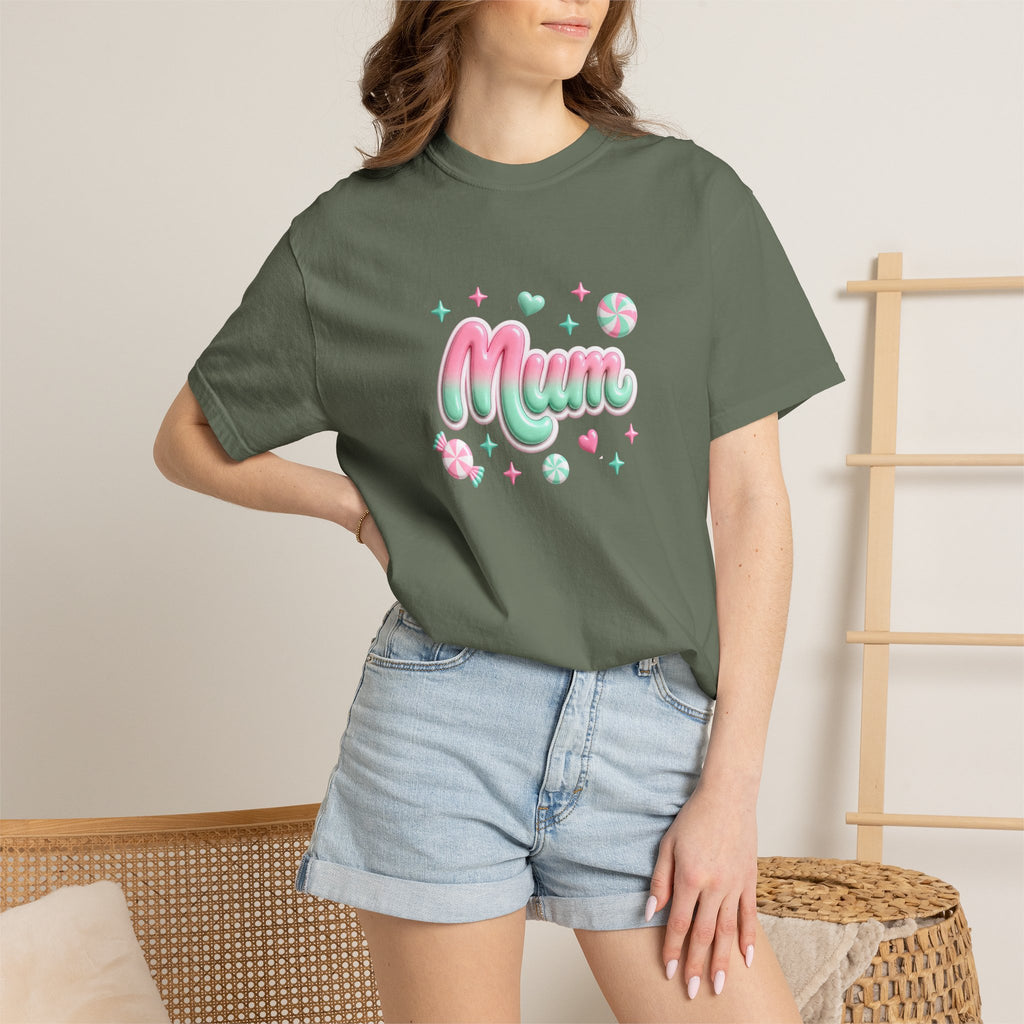 Mum Pastel Candy Script T-Shirt
