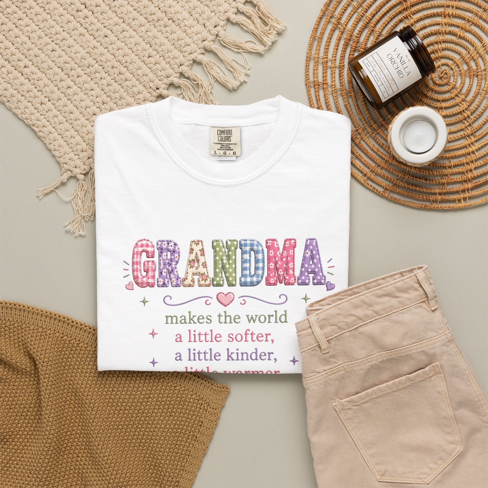 Grandma Floral T-Shirt — "Grandma makes the world a little softer, kinder, warmer"
