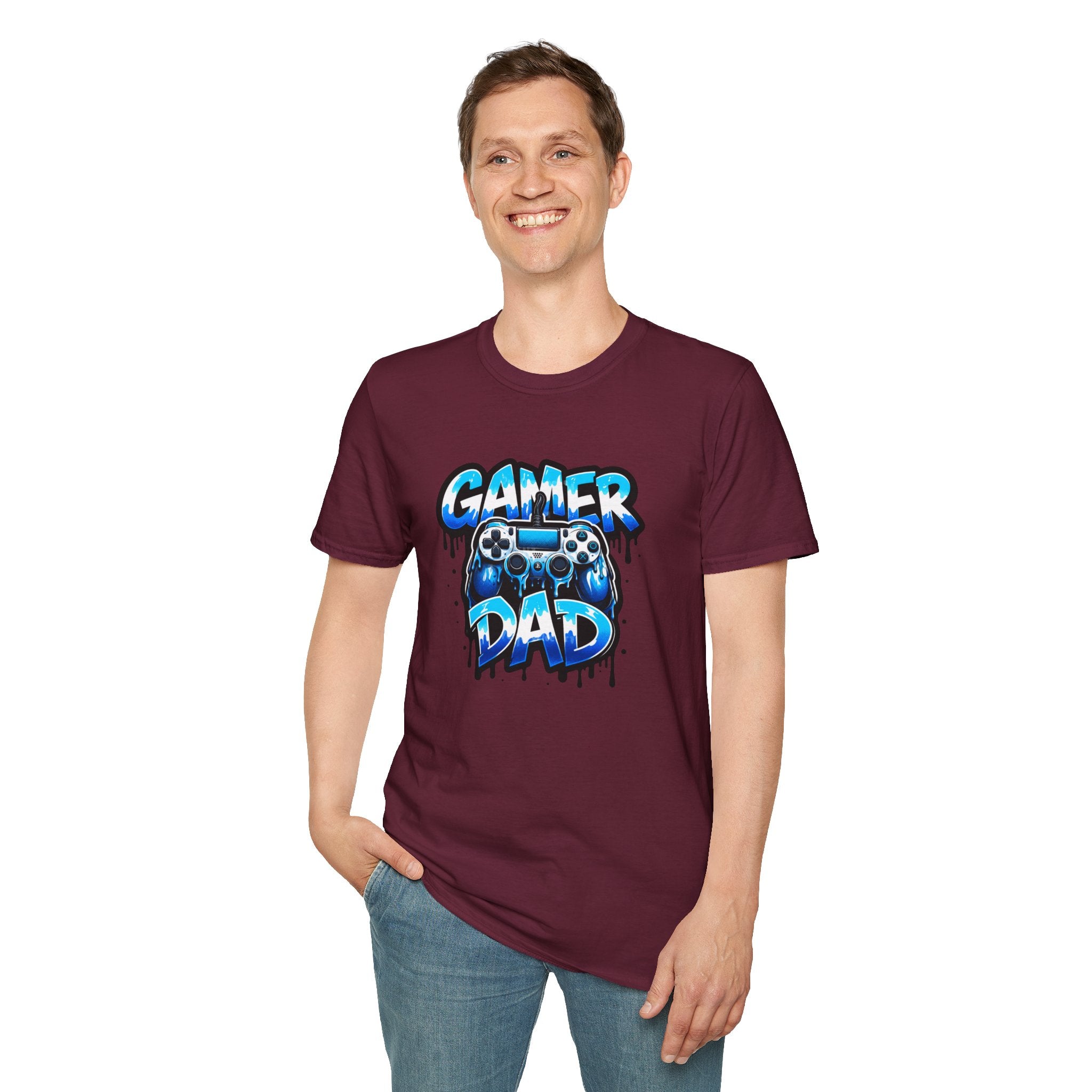 Gamer Dad T-Shirt — Blue Controller T-shirt