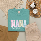 Nana Pastel Varsity T-Shirt — Soft Vintage Lettering Gift for Grandma (Mother's Day/Birthday)