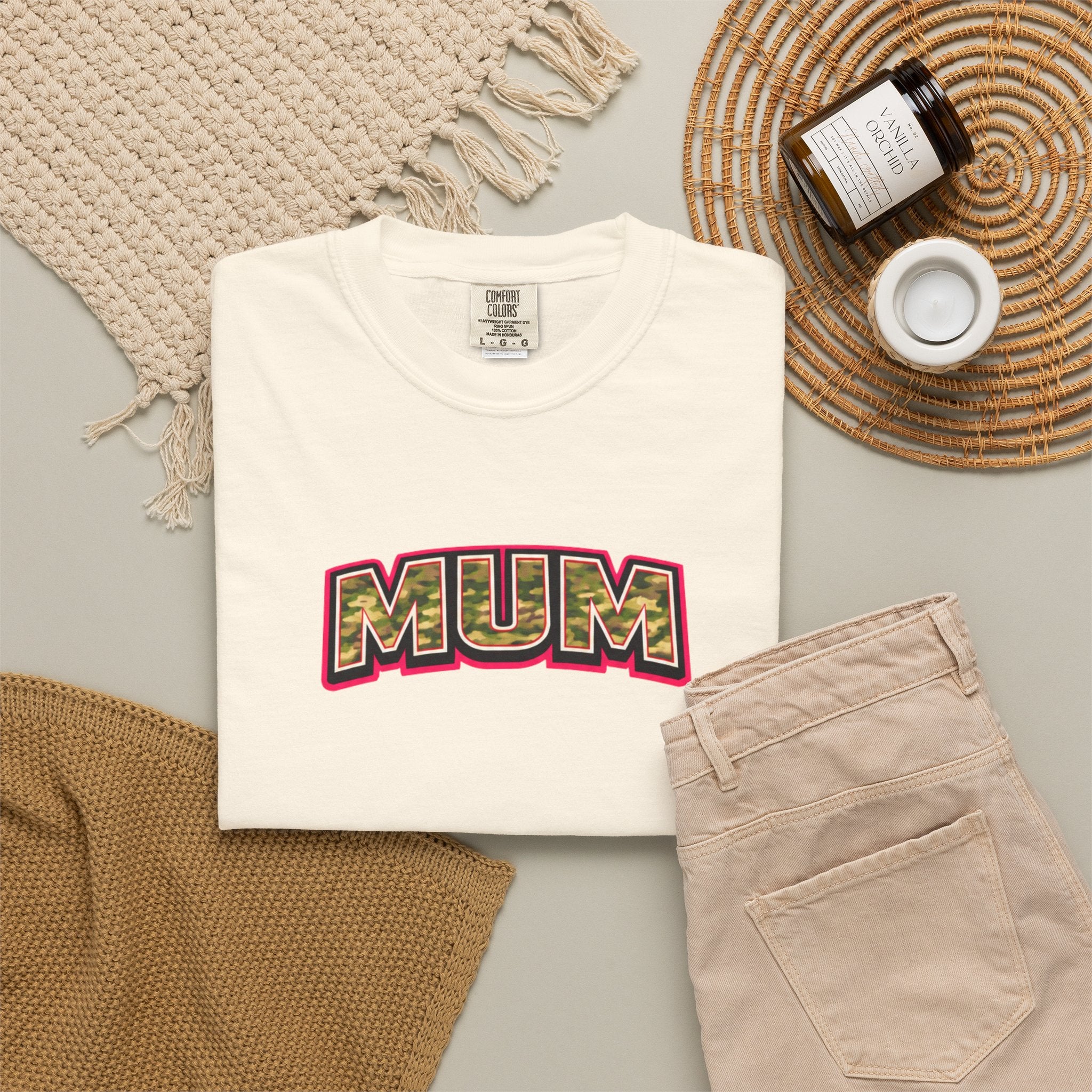 Mum Camo Print Logo T-Shirt