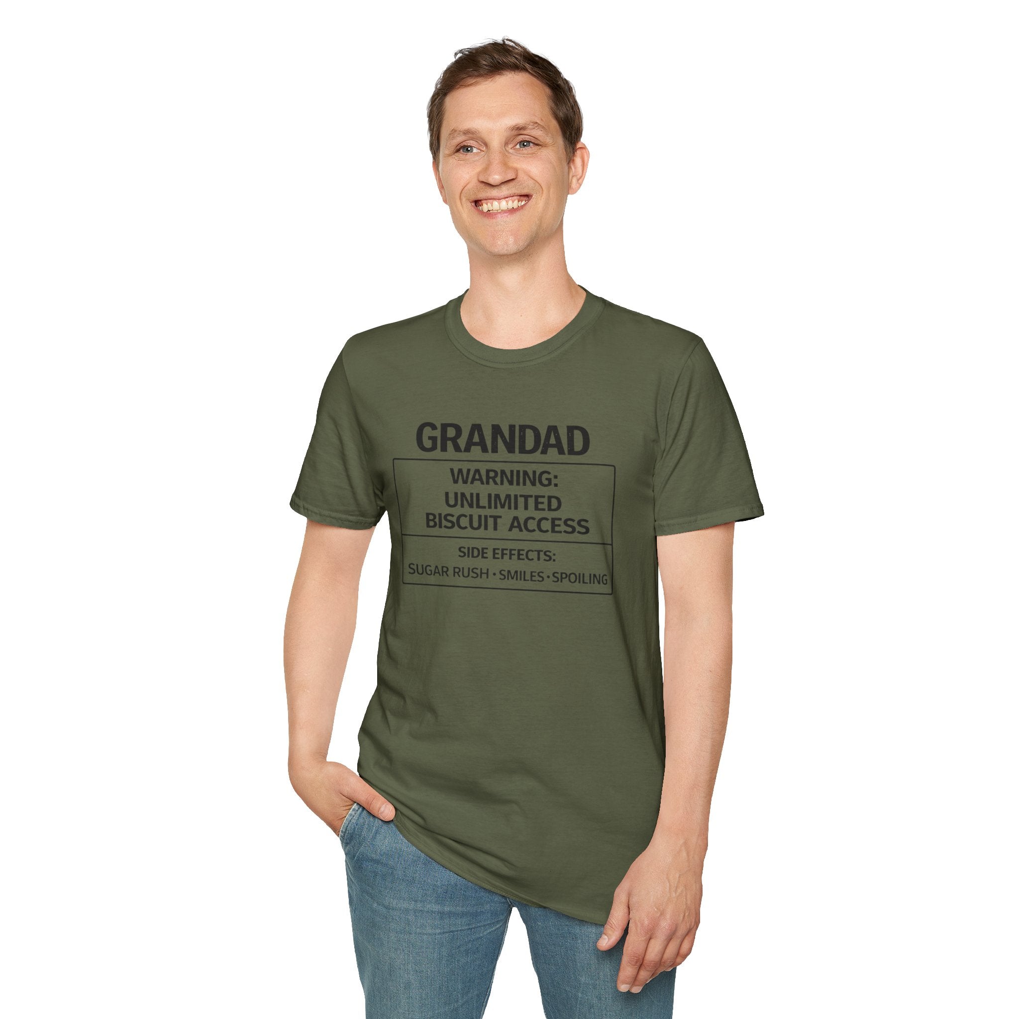 Grandad Warning T-Shirt – "Unlimited Biscuit Access" Funny Grandpa Gift