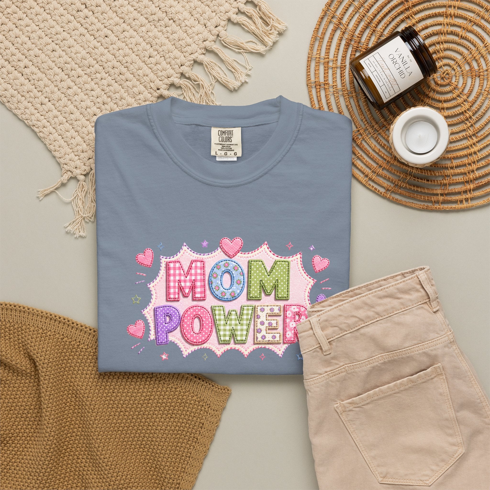 Mom Power T-Shirt — Cute Pastel Heart Mother's Day Tee