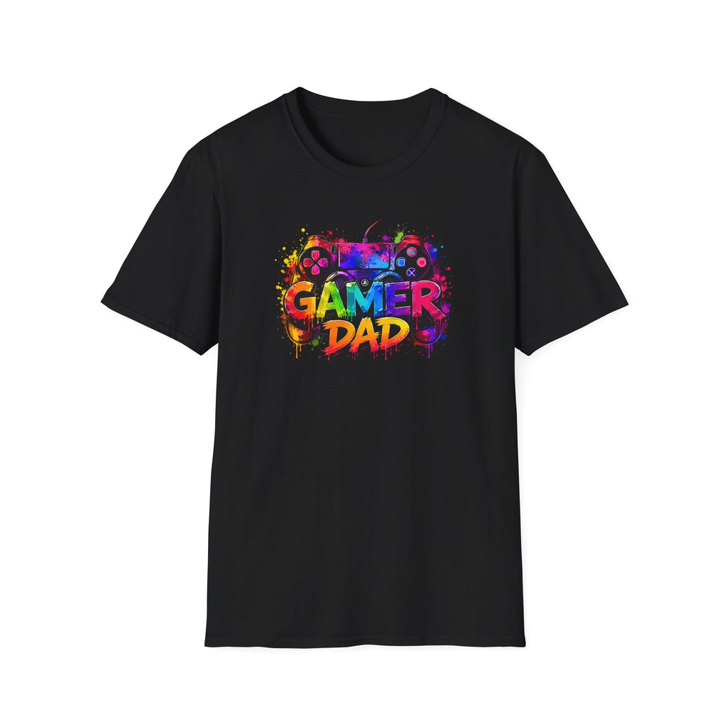 Gamer Dad Colourful Controller Design T-Shirt