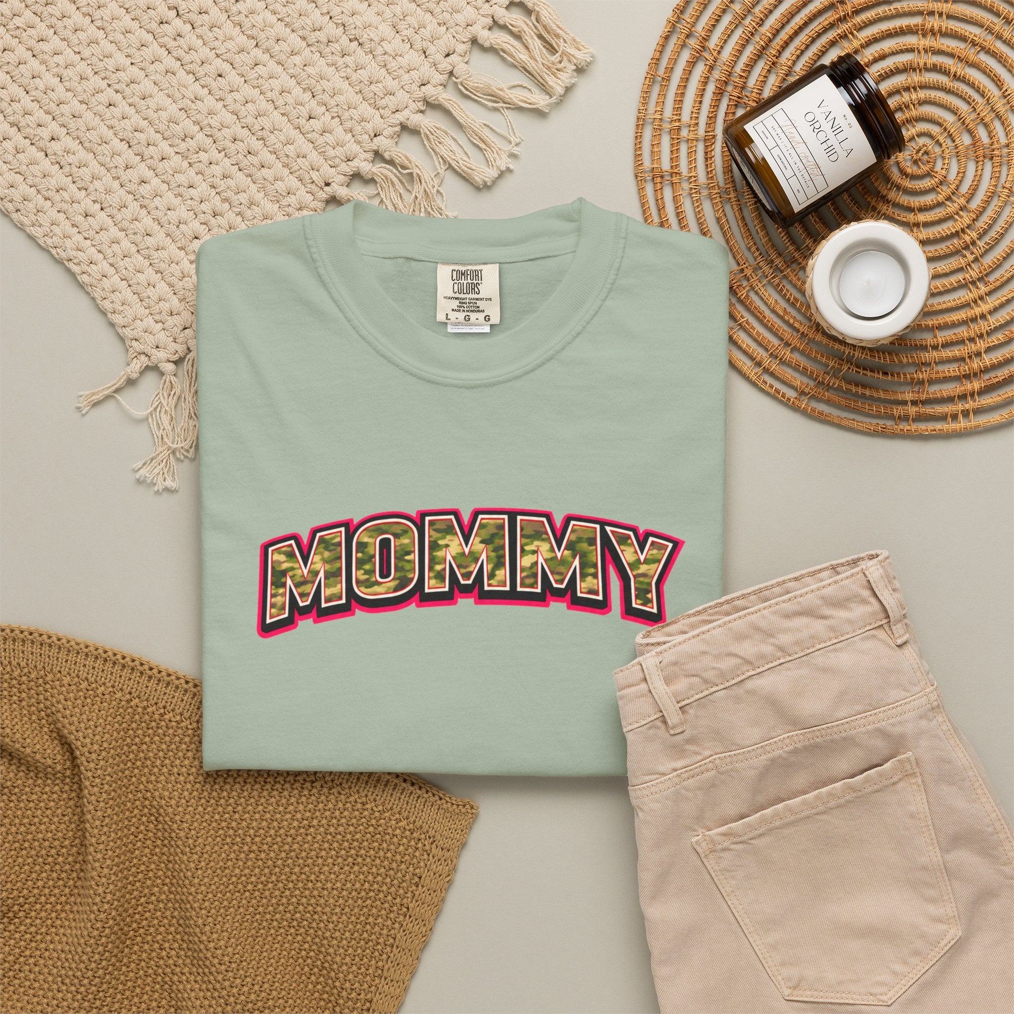 Mommy Camo Graphic T-Shirt — Retro Lettering Mother's Day Tee